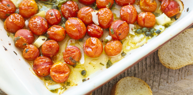 Tomates cerise confites au romarin
